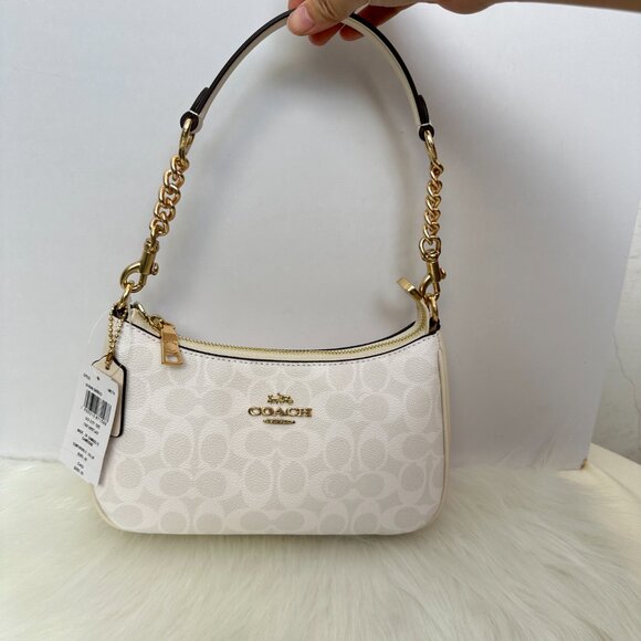 COACH Classic Old Flower White Underarm Bag - Picture 4 of 14